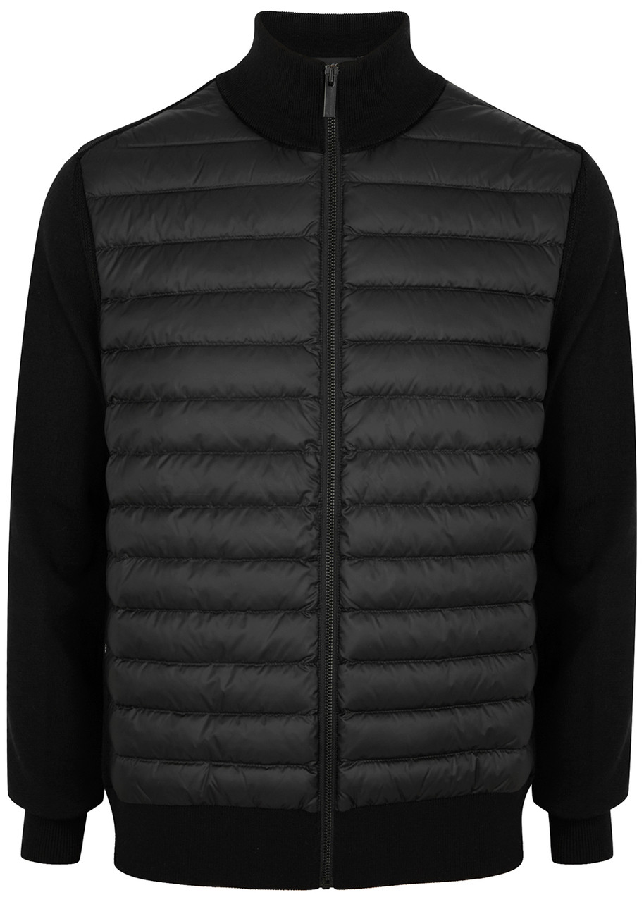 CANADA GOOSE Hybridge black quilted shell and knitted jacket