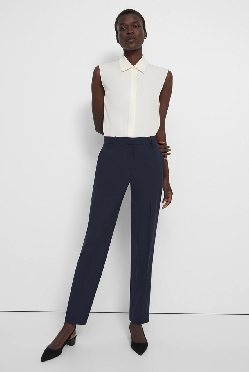 Theory Treeca Pant in Bonded Satin - ShopStyle