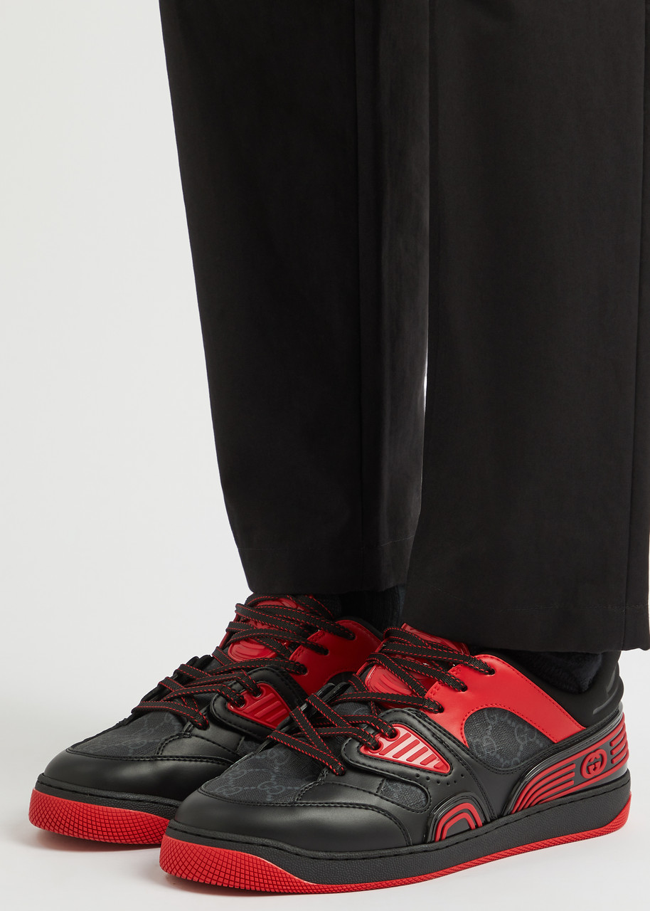 GUCCI Basket panelled faux leather sneakers | Harvey Nichols