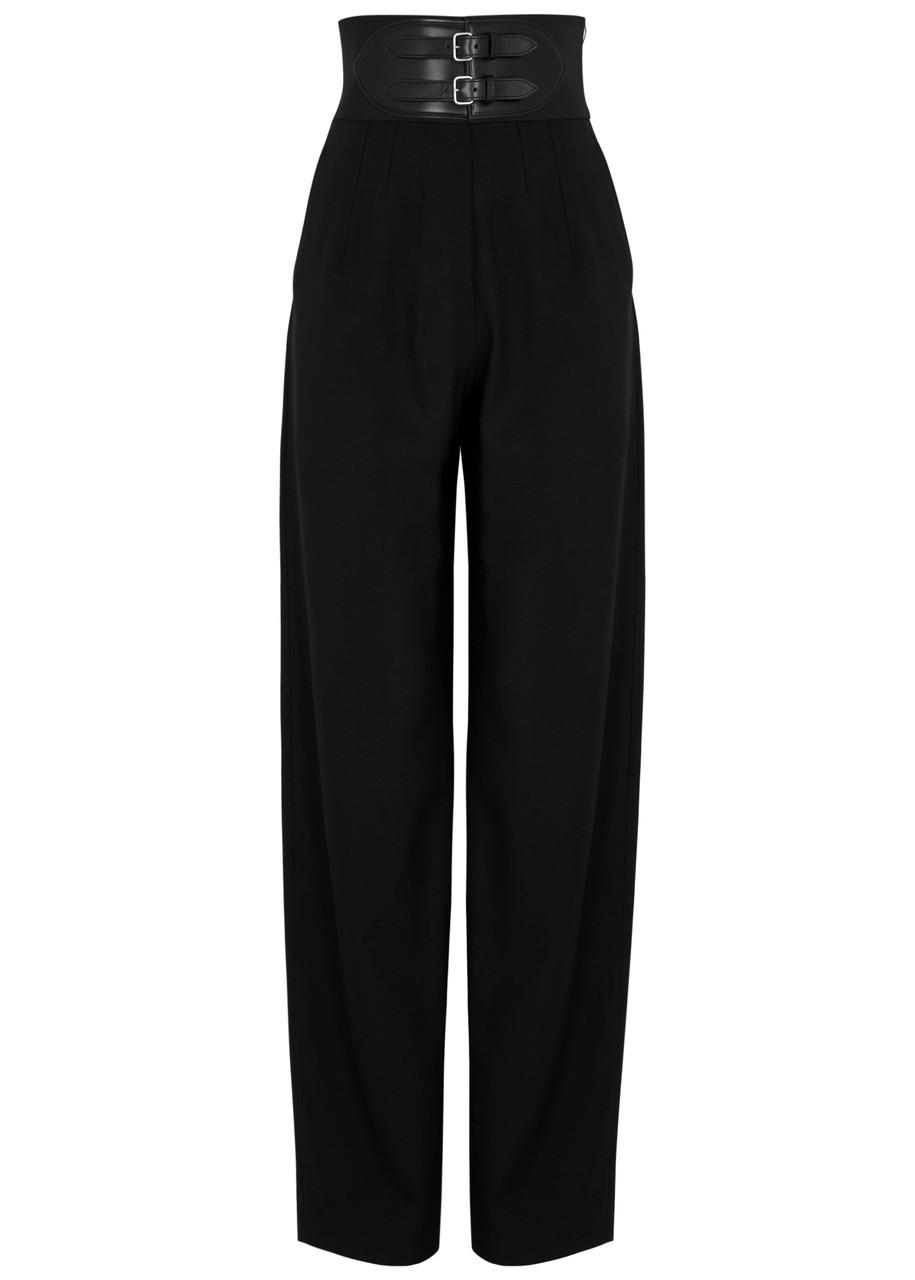 ALAÏA Belted stretch-wool trousers | Harvey Nichols