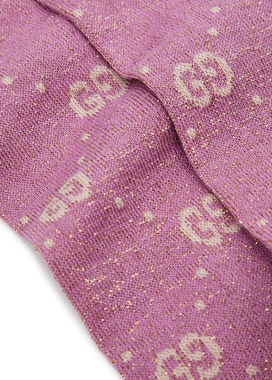 GUCCI KIDS GG metallic cotton-blend knee-high socks | Harvey Nichols
