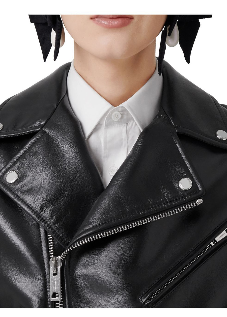 BURBERRY Diamond quilted panel leather biker jacket | Harvey