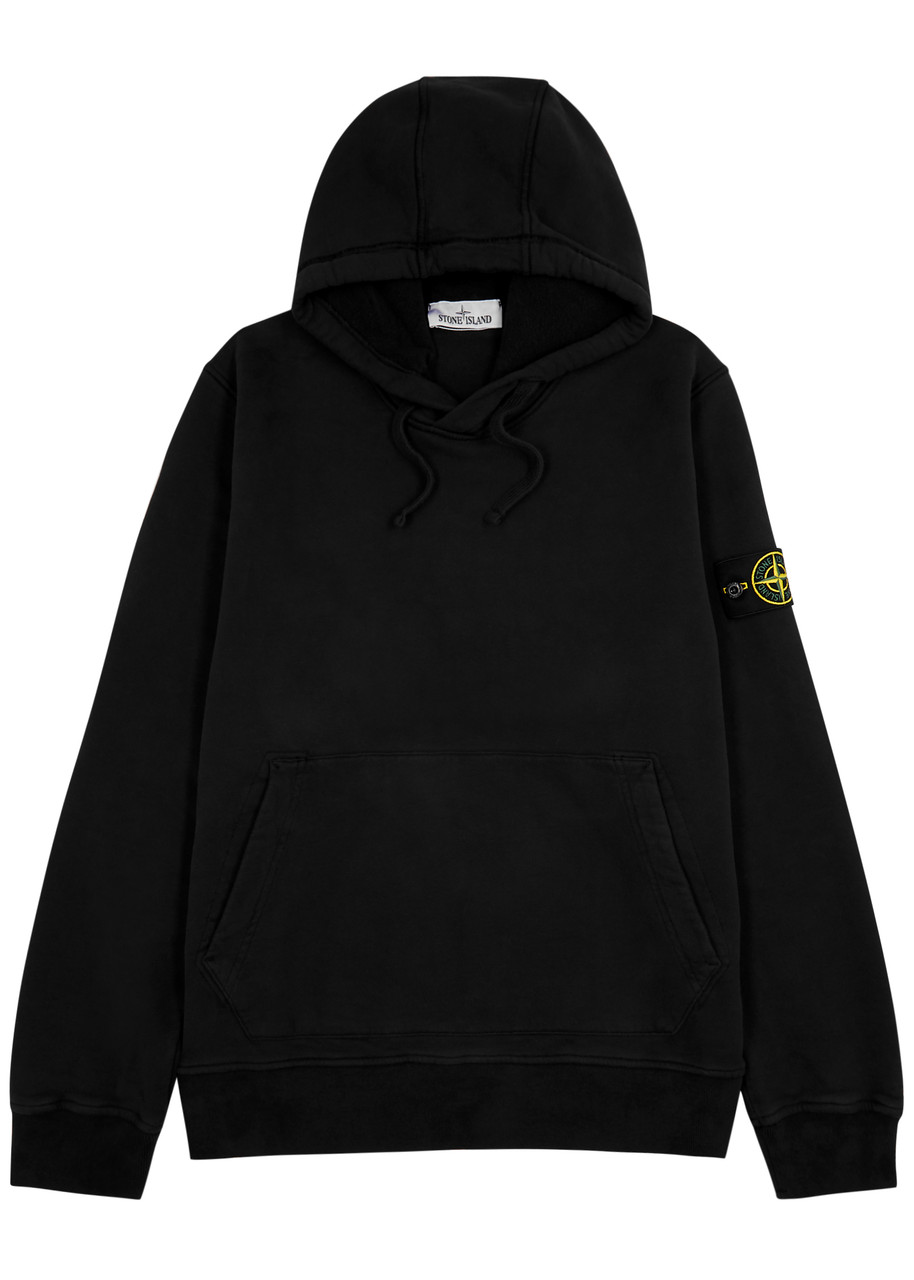 STONE ISLAND Logo hooded cotton sweatshirt | Harvey Nichols