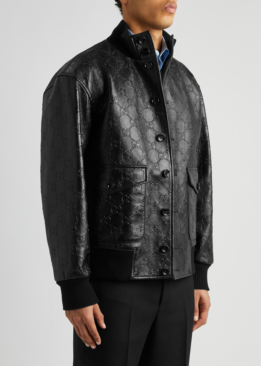 Plt Black Vinyl Embossed Monogram Jacket