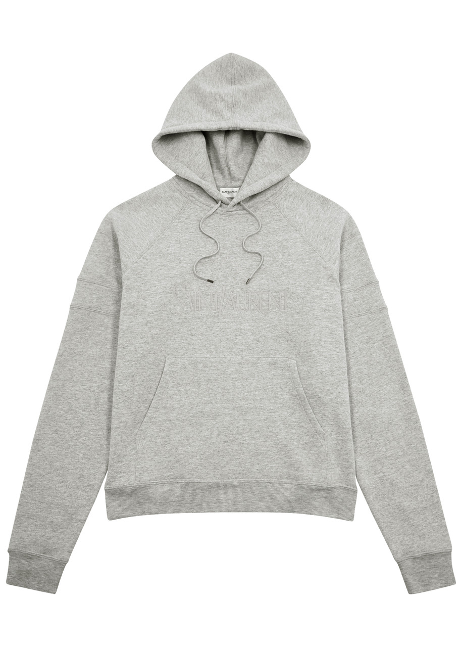 SAINT LAURENT コットン フーディ SAINT LAURENT コットンジャージー フーディー 刺繍入り | NET-A