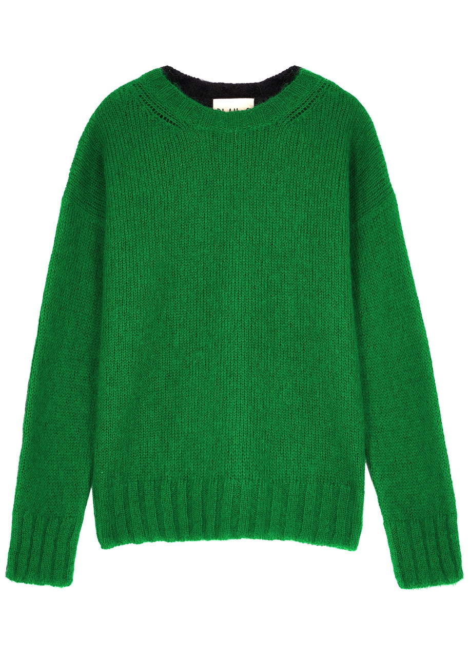 PLAN C Two-tone brushed mohair-blend jumper | Harvey Nichols