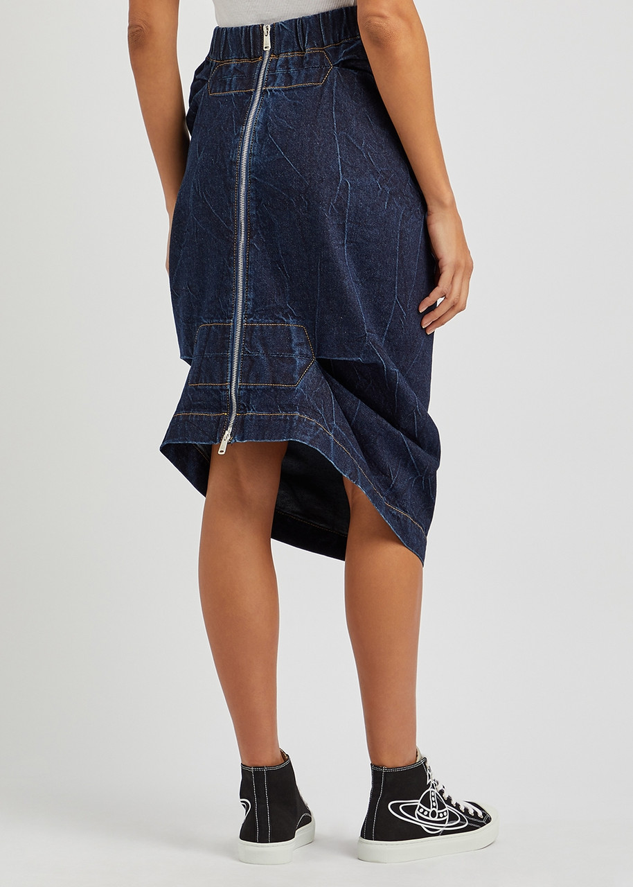 AMERI◇SIDE PLEATS DENIM SKIRT M - スカート