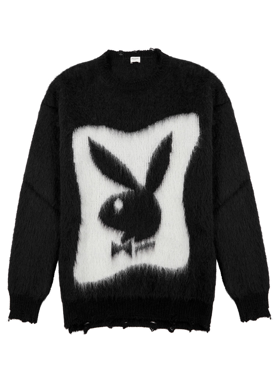 SAINT LAURENT Playboy mohair-blend jumper | Harvey Nichols