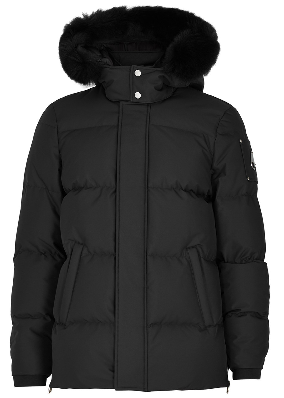 ジャケット・アウター MOose Knuckles MINETONKA MOOSE KNUCKLES Union black fur-trimmed quilted shell jacket