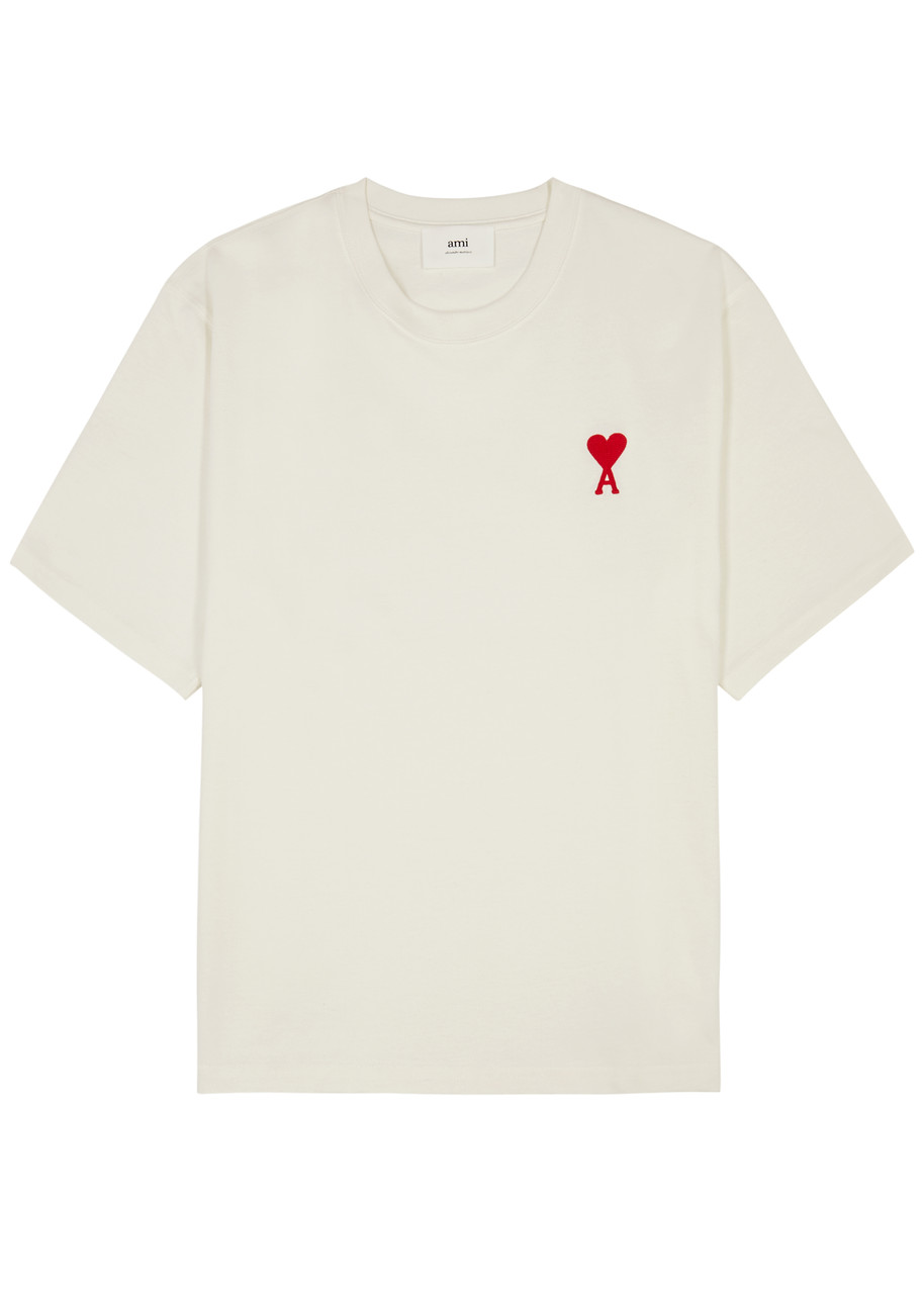 AMI PARIS Logo-embroidered cotton T-shirt | Harvey Nichols