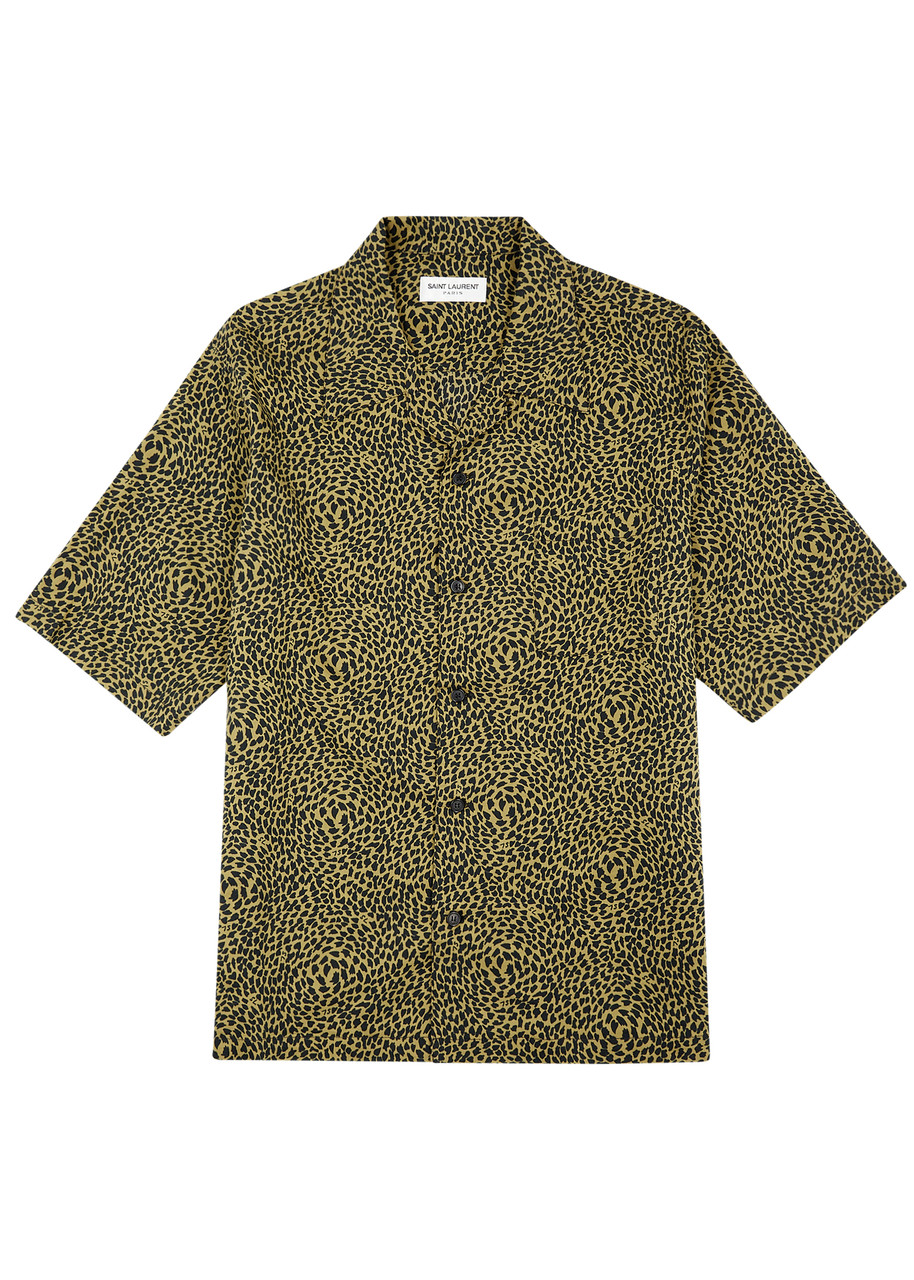 SAINT LAURENT Leopard-print jersey shirt | Harvey Nichols