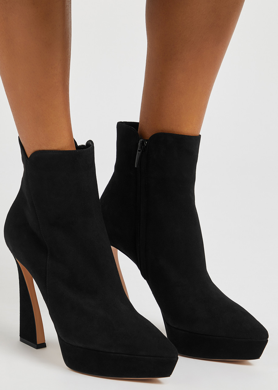 GIANVITO ROSSI Aura 125 suede platform ankle boots | Harvey Nichols