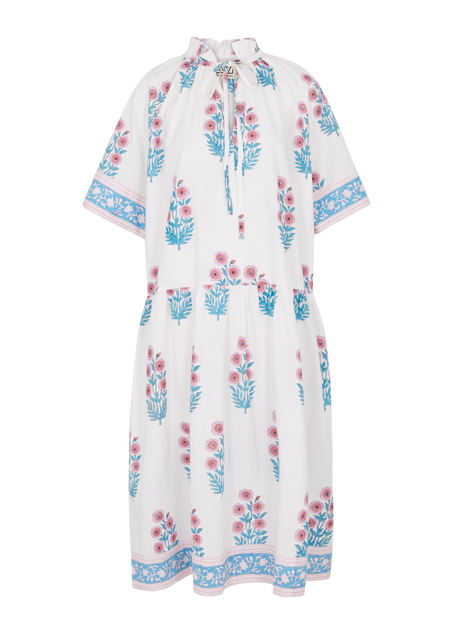 SZ BLOCKPRINTS Yuva floral-print cotton midi dress | Harvey Nichols