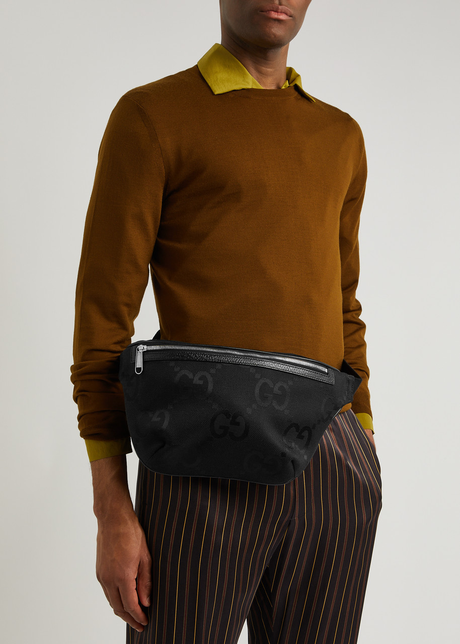 Jumbo GG small belt bag in black leather