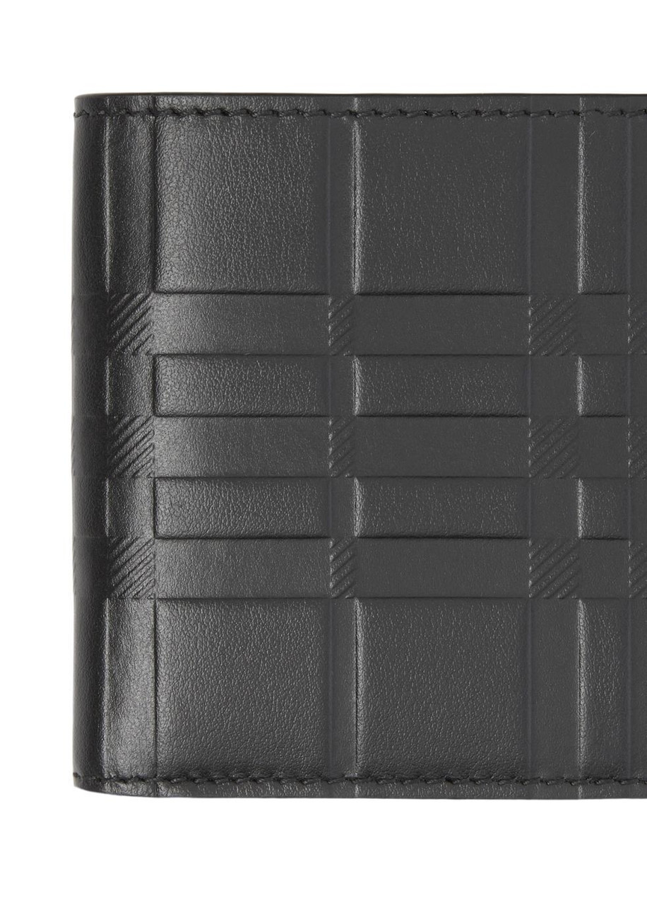 BURBERRY Embossed check leather bifold coin wallet Harvey Nichols