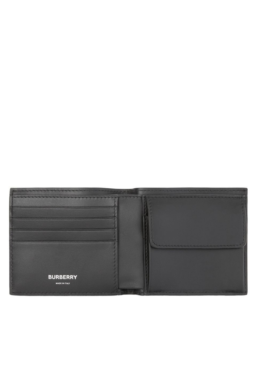 BURBERRY Embossed check leather bifold coin wallet Harvey Nichols