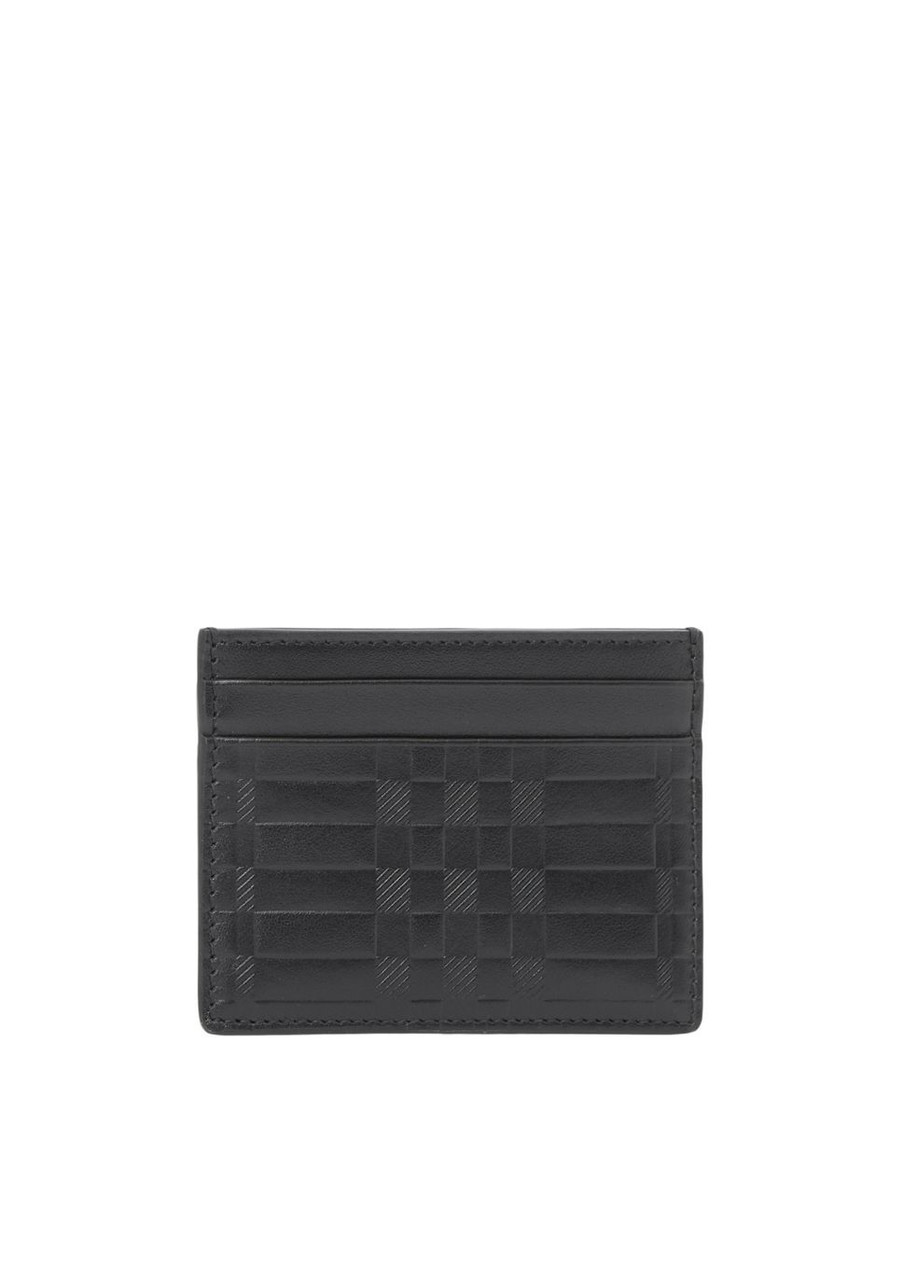 BURBERRY Embossed check leather card case