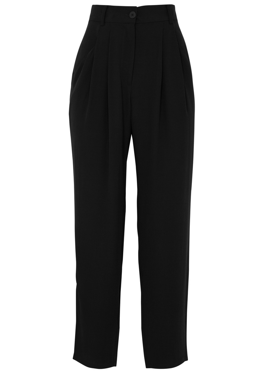 EILEEN FISHER Tapered-leg silk crepe de chine trousers | Harvey Nichols