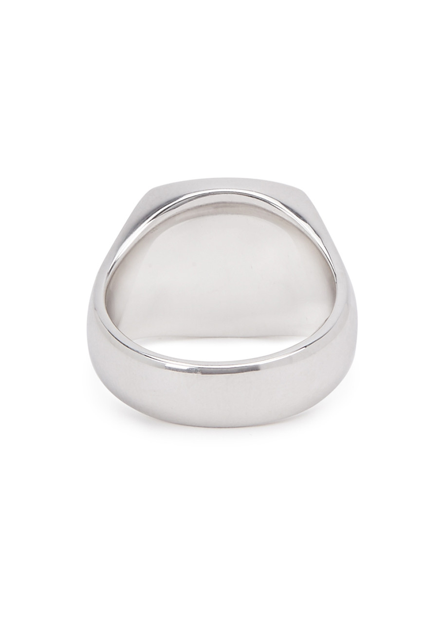 TOM WOOD Cushion Larvikite sterling silver ring | Harvey Nichols