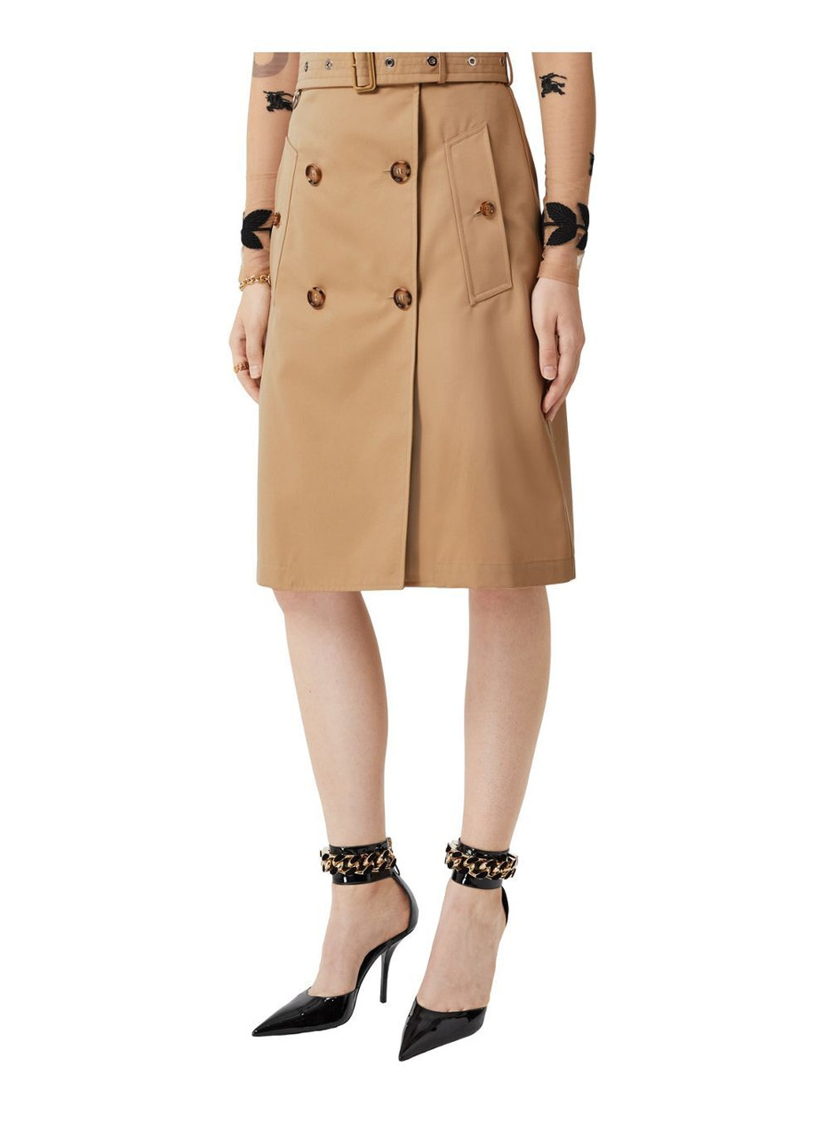 ★Burberry★ Gabardine Trench Skirt Honey 8063210 8063210SS2 BURBERRY Cotton gabardine trench skirt | Harvey Nichols