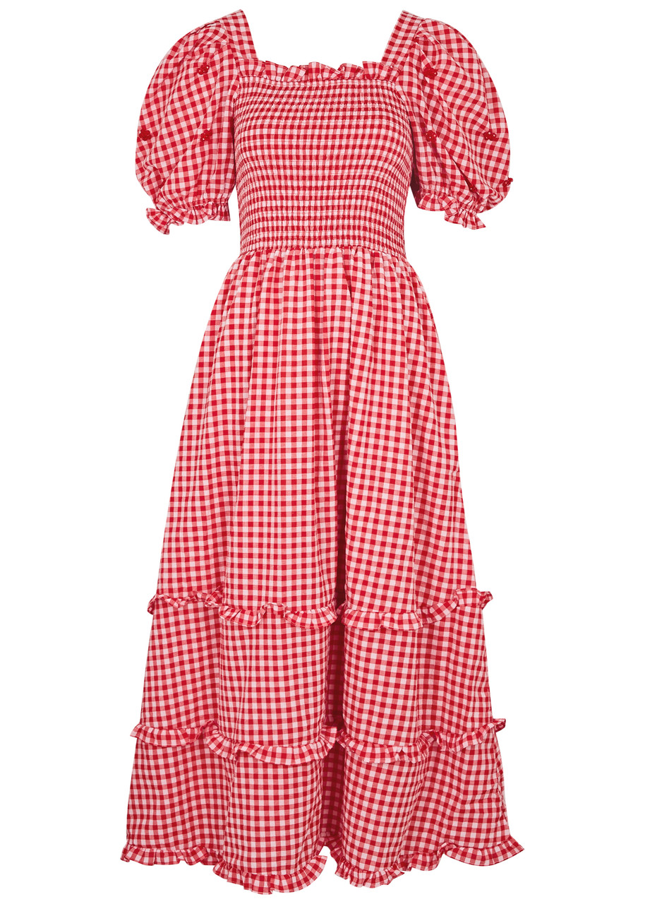 SISTER JANE Garden gingham cotton-blend midi dress | Harvey Nichols