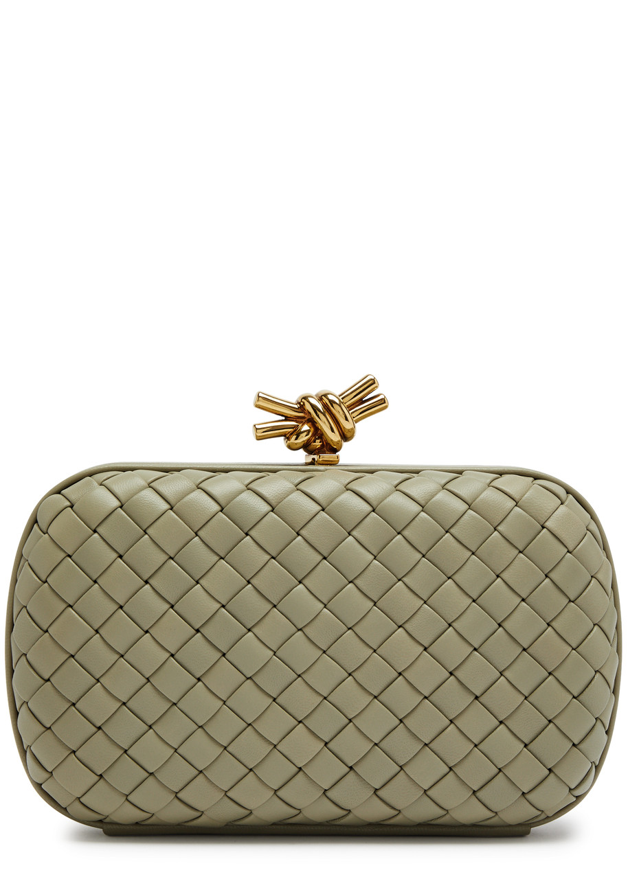 Knot Metallic Intreccio Clutch Gold