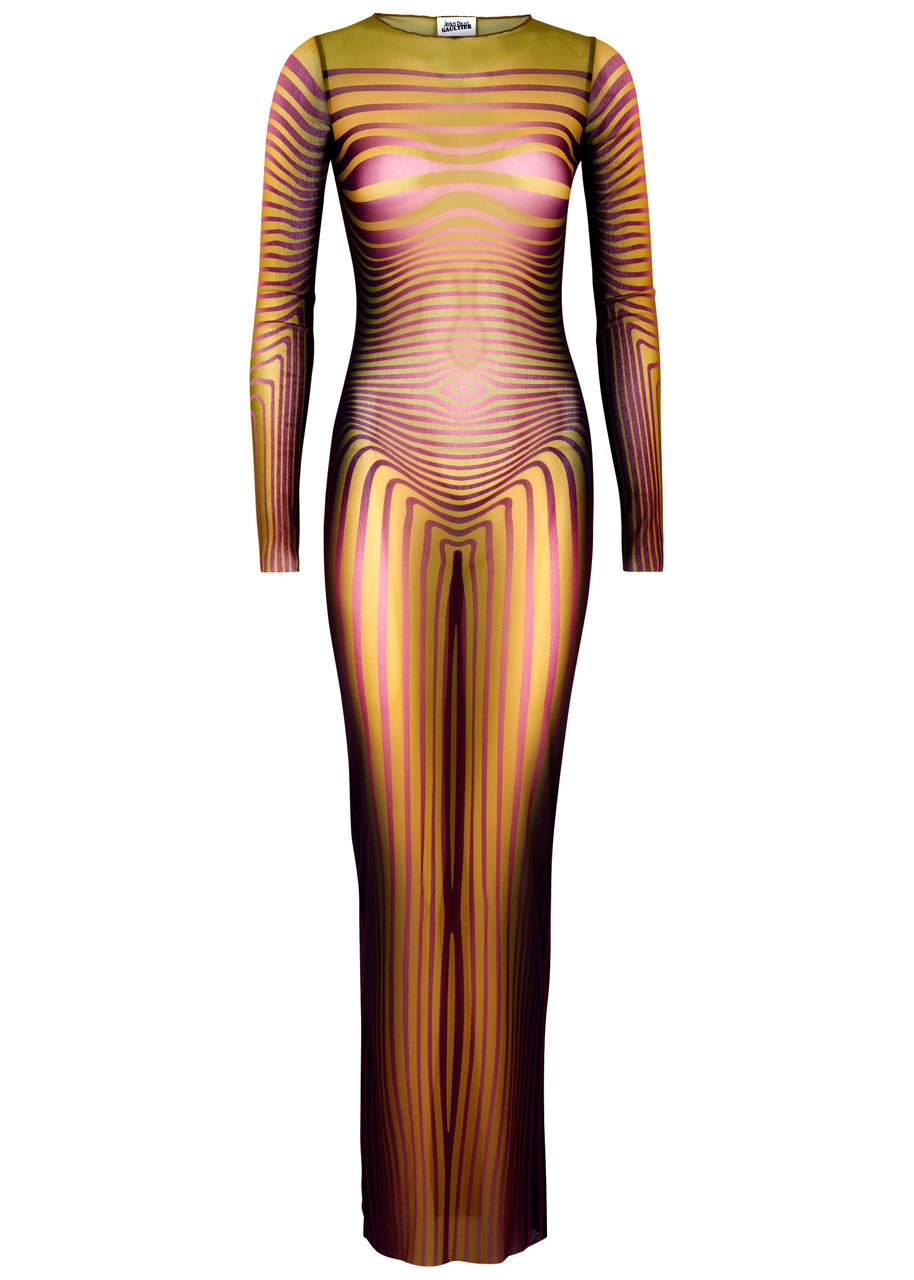 JEAN PAUL GAULTIER The Morphing printed tulle maxi dress JEAN PAUL GAULTIER The Morphing printed tulle maxi dress