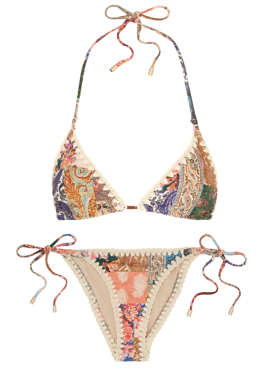 ZIMMERMANN Devi paisley-print bikini | Harvey Nichols