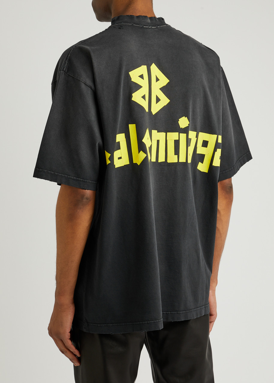 BALENCIAGA Tape logo cotton T-shirt | Harvey Nichols