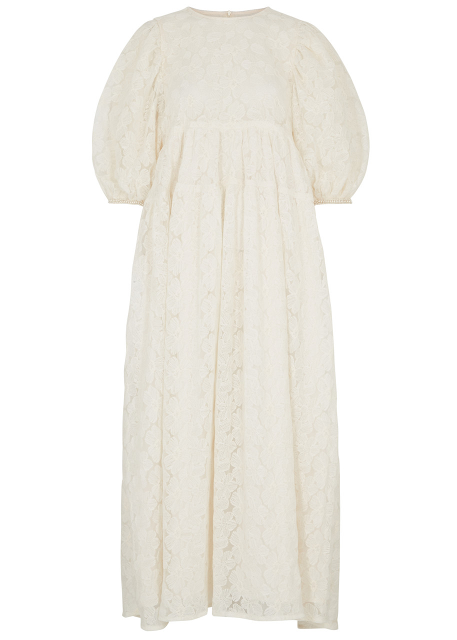 SISTER JANE Wind Chime embroidered tulle midi dress | Harvey Nichols