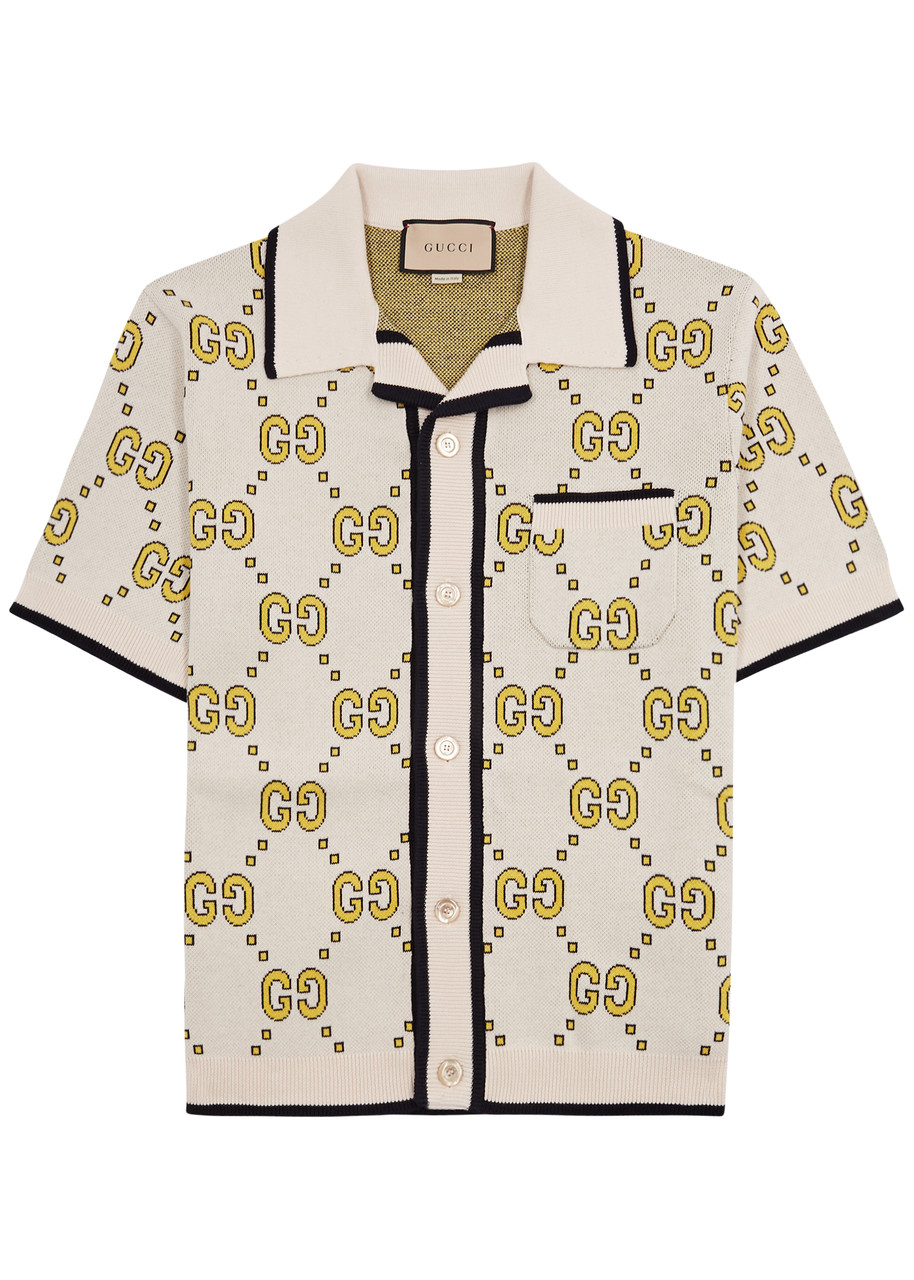 GUCCI GG-intarsia knitted cotton shirt | Harvey Nichols