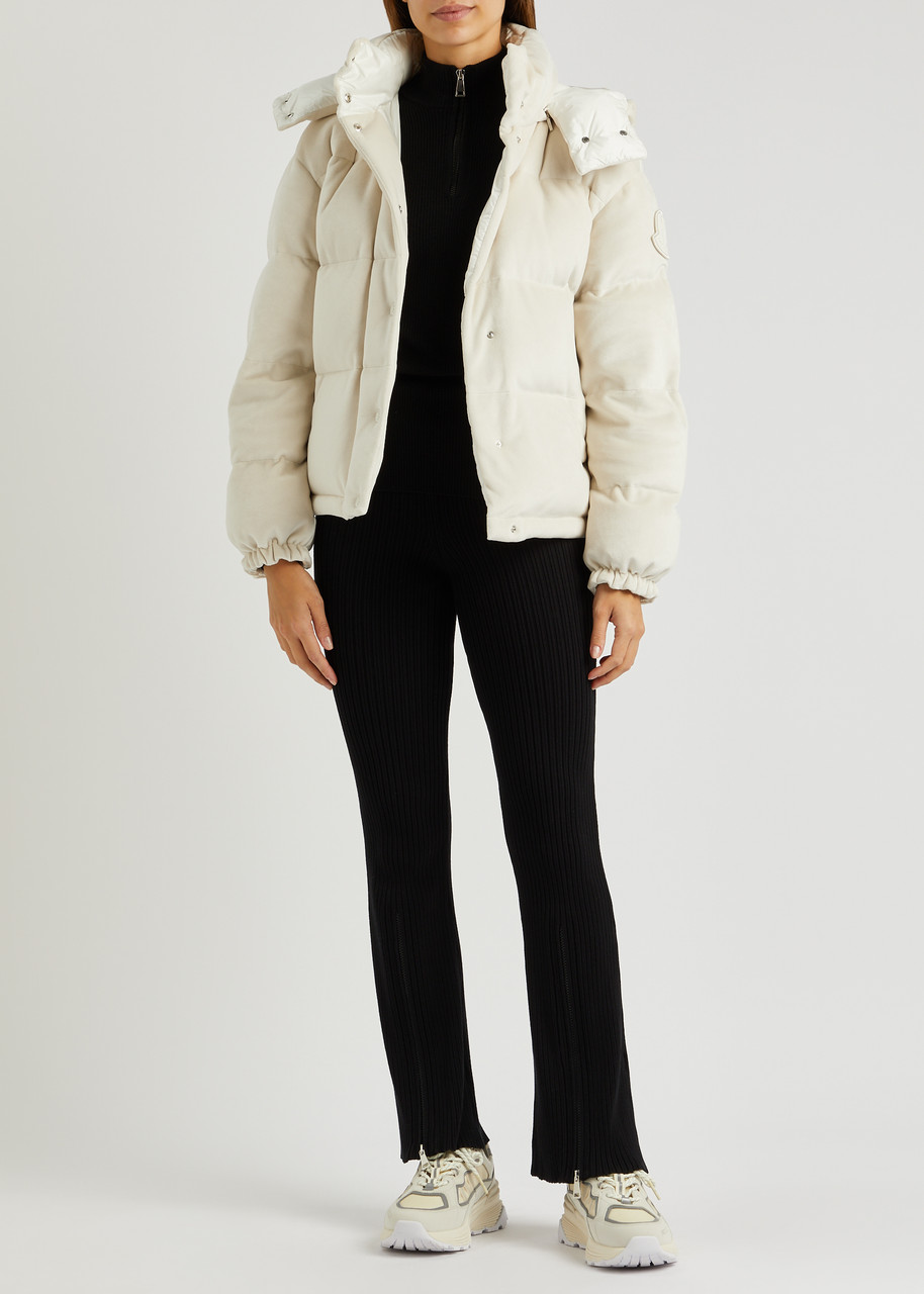 MONCLER Daos quilted velour jacket Harvey Nichols