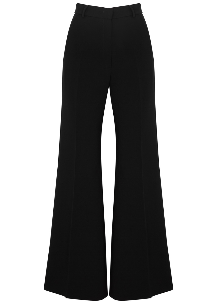 Minimalist MAX MARA Crepe Black Wide Leg High Waist Pants Women's Size  Medium / 30 Waist / 46 Hips / 11.5 Rise / 34 Inseam / 45.5 Long -   Finland