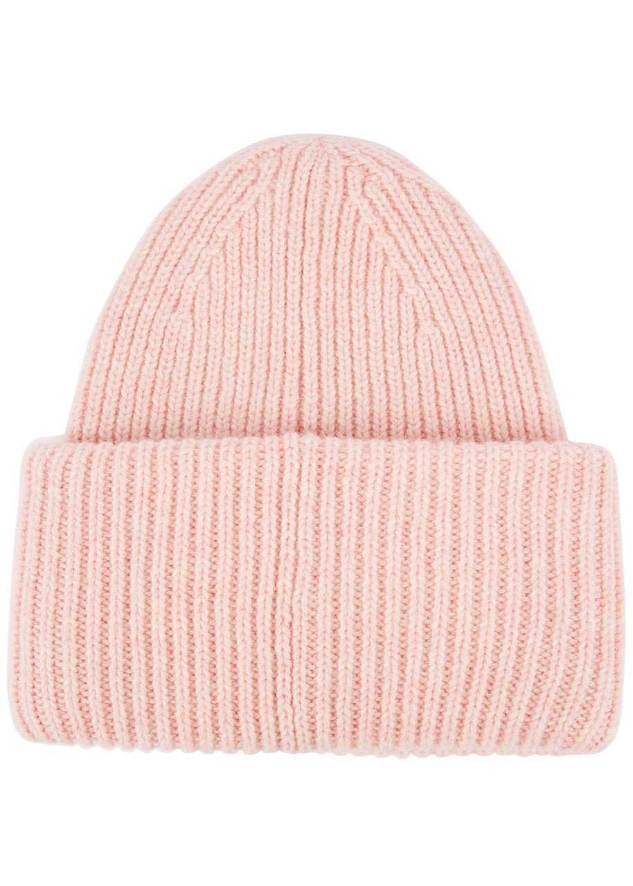 Pink Acne Mini Pansy ACNE STUDIOS Pansy Ribbed Wool Beanie Harvey