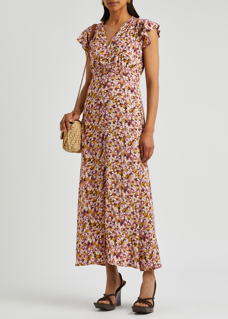 FAITHFULL THE BRAND La Piedra cutout floral-print linen maxi dress