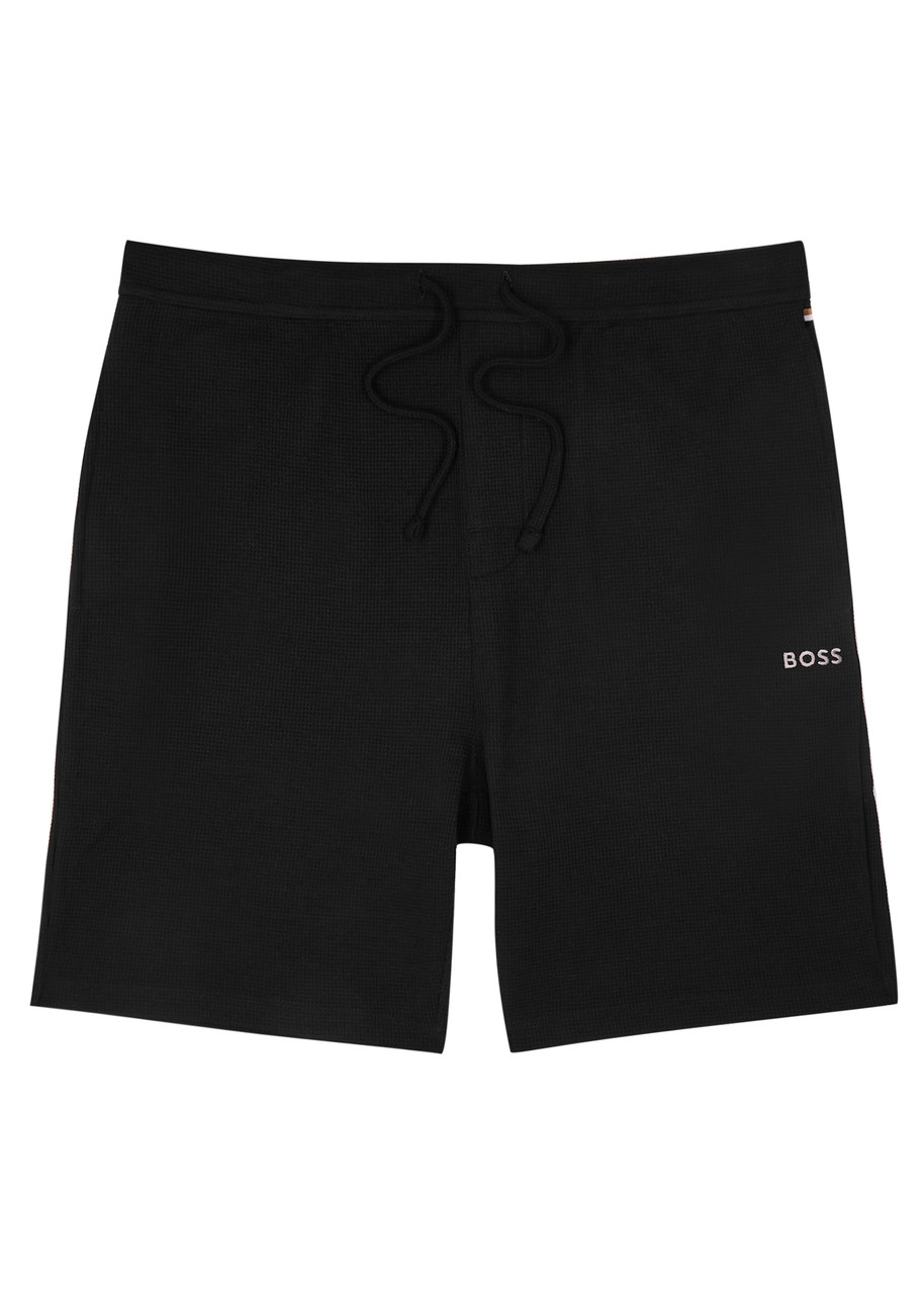 BOSS Logo waffle-knit jersey shorts