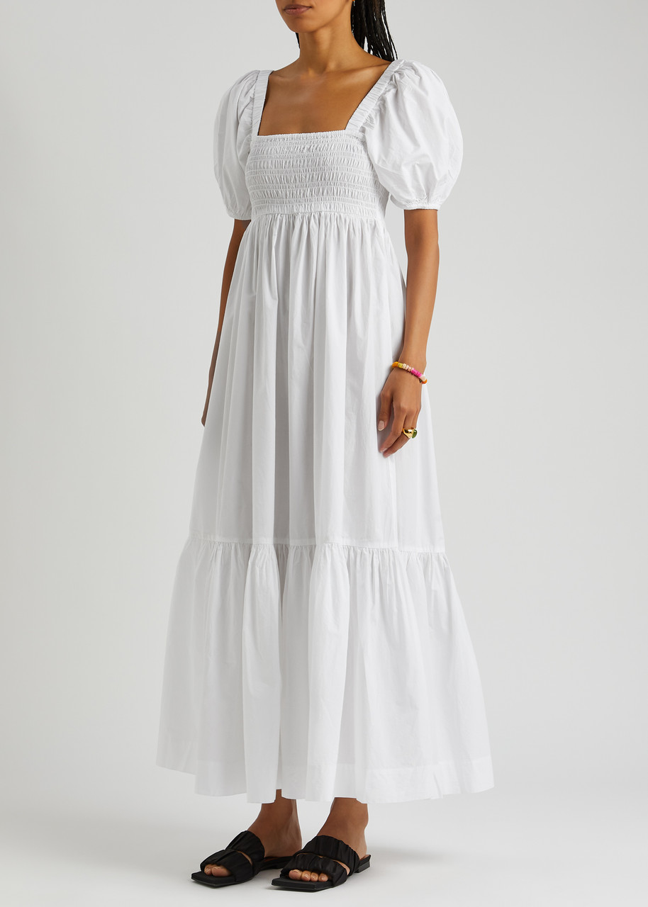 GANNI Cotton-poplin maxi dress | Harvey Nichols
