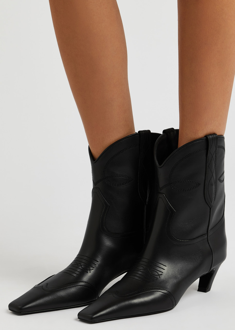 Khaite | Women 85mm Dallas Leather Ankle Boots Black 40