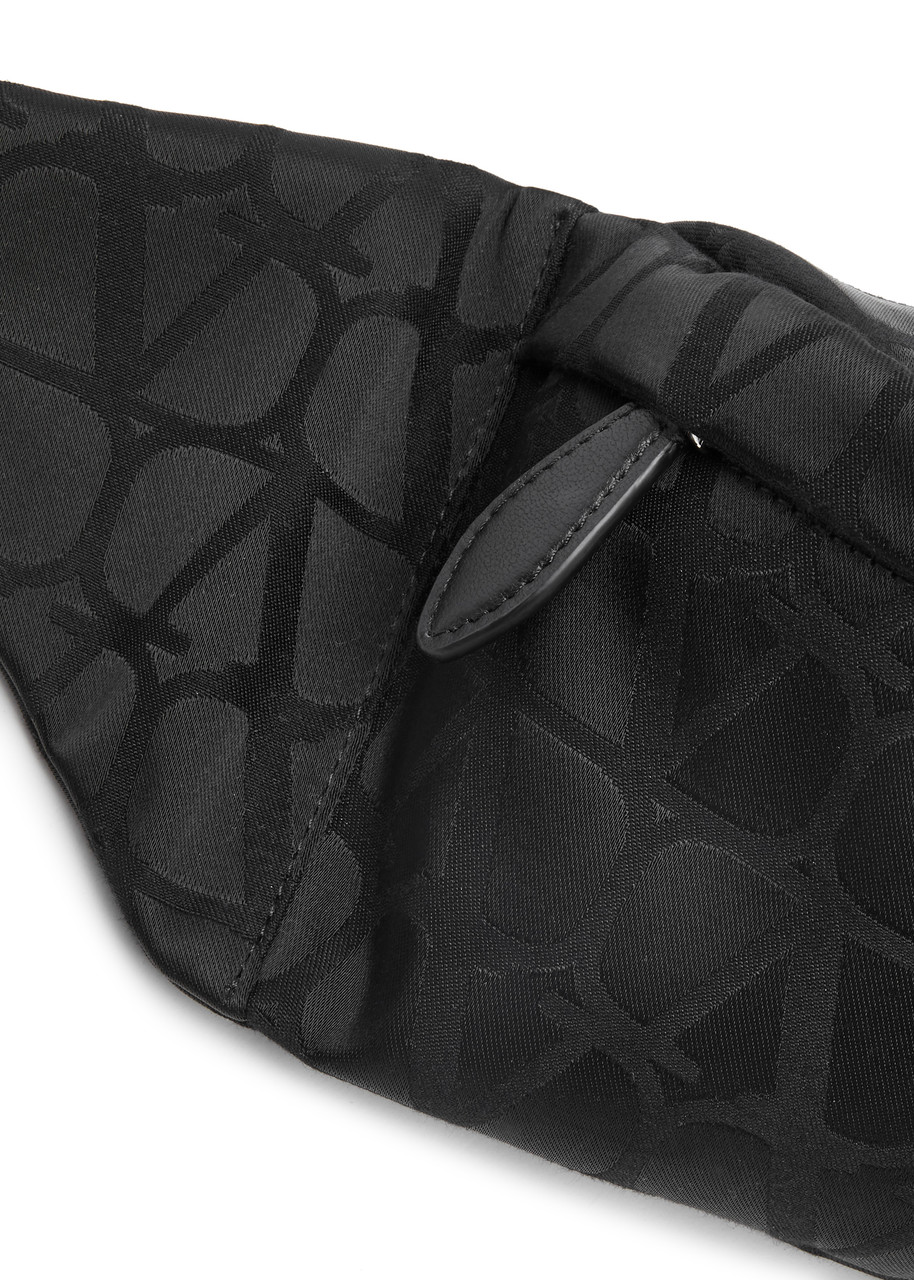 Valentino Garavani Black Iconographe Nylon Belt Bag Man Black Onesize