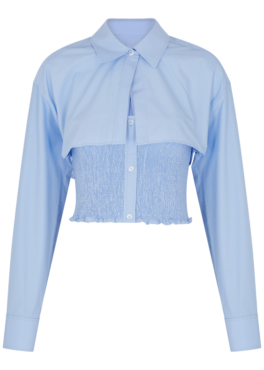 ALEXANDER WANG Layered cropped cotton shirt | Harvey Nichols