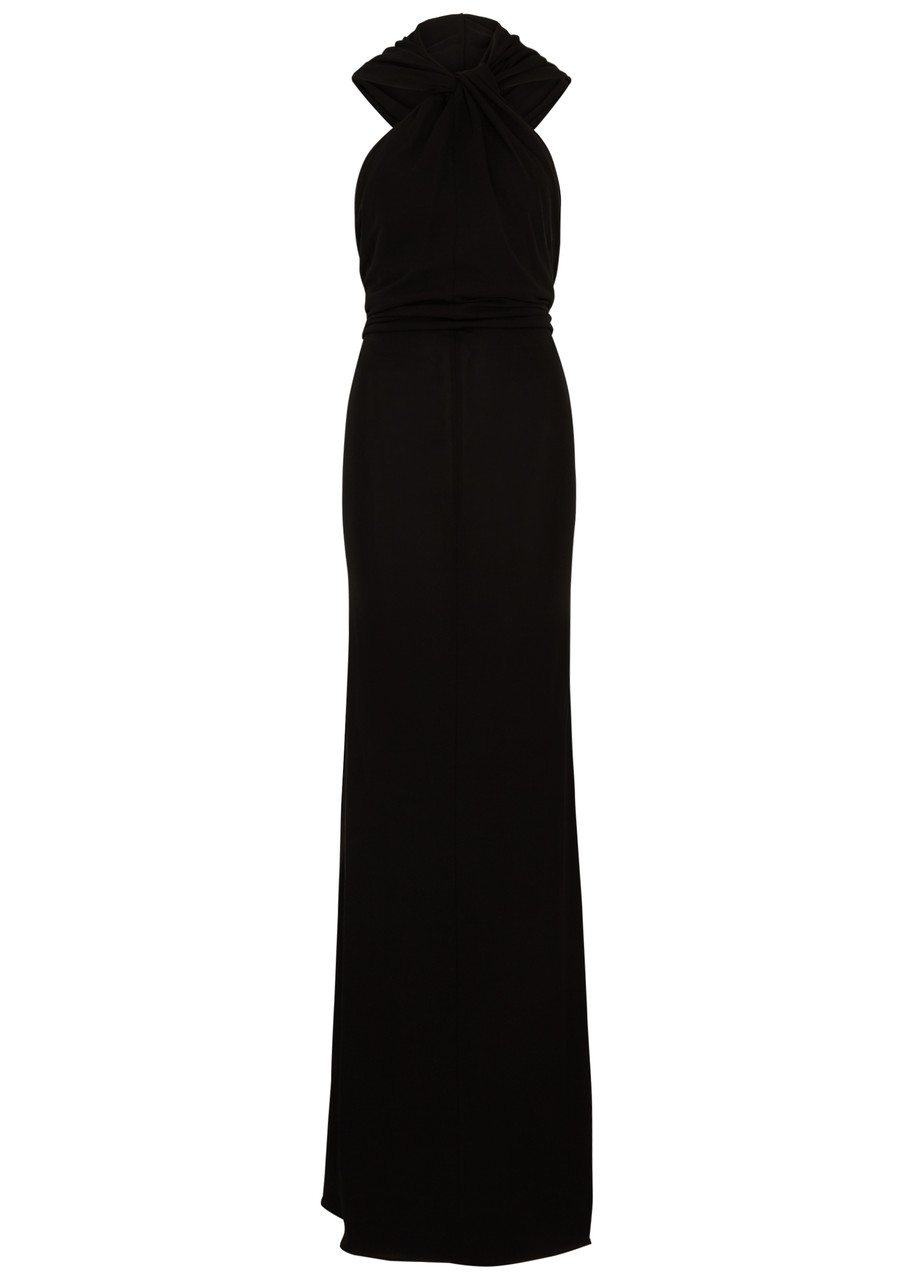 SAINT LAURENT Hooded open-back gown | Harvey Nichols