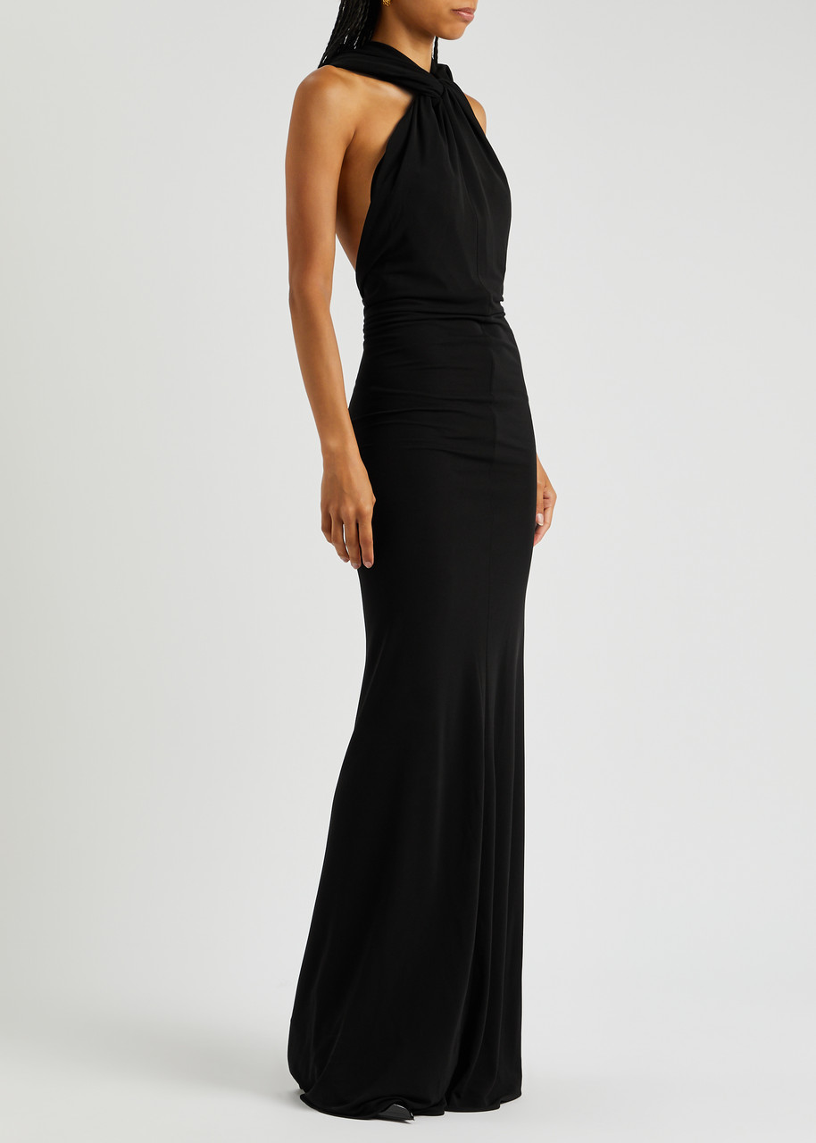 SAINT LAURENT Hooded open-back gown | Harvey Nichols