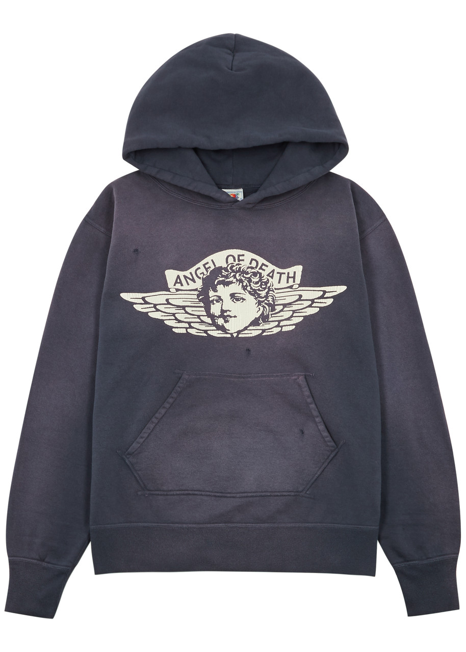 SAINT MXXXXXX Angel Of Death hooded cotton sweatshirt | Harvey Nichols