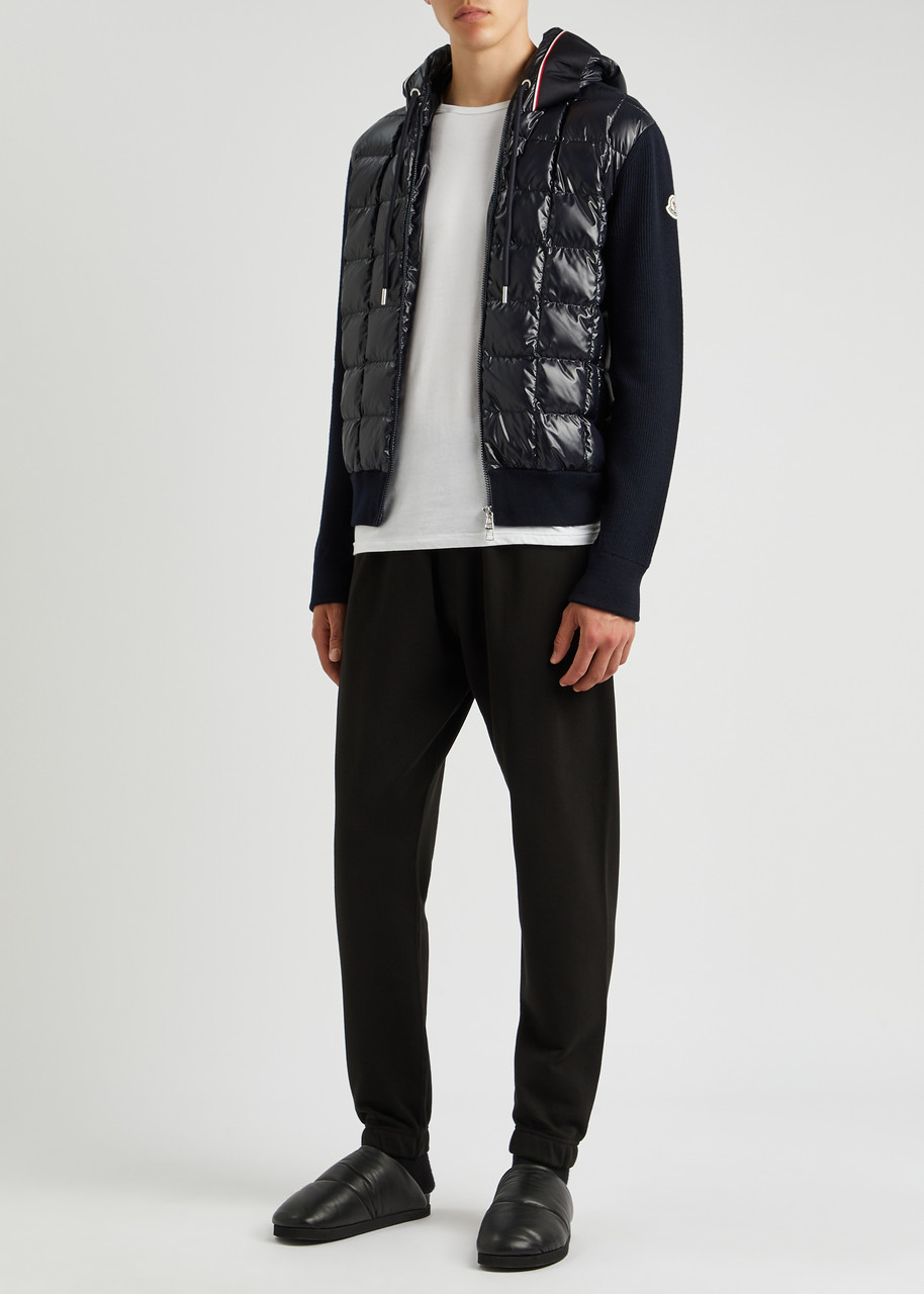 MONCLER Hooded quilted shell and wool jacket | Harvey Nichols