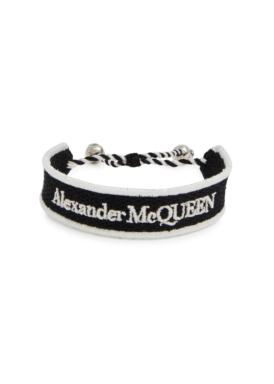 ALEXANDER MCQUEEN Logo-embroidered woven bracelet | Harvey Nichols