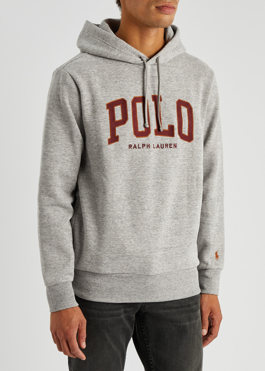 POLO RALPH LAUREN Logo-embroidered hooded jersey sweatshirt | Harvey ...