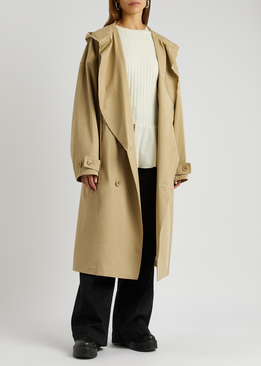 JW ANDERSON Double-breasted hooded cotton trench coat | Harvey Nichols