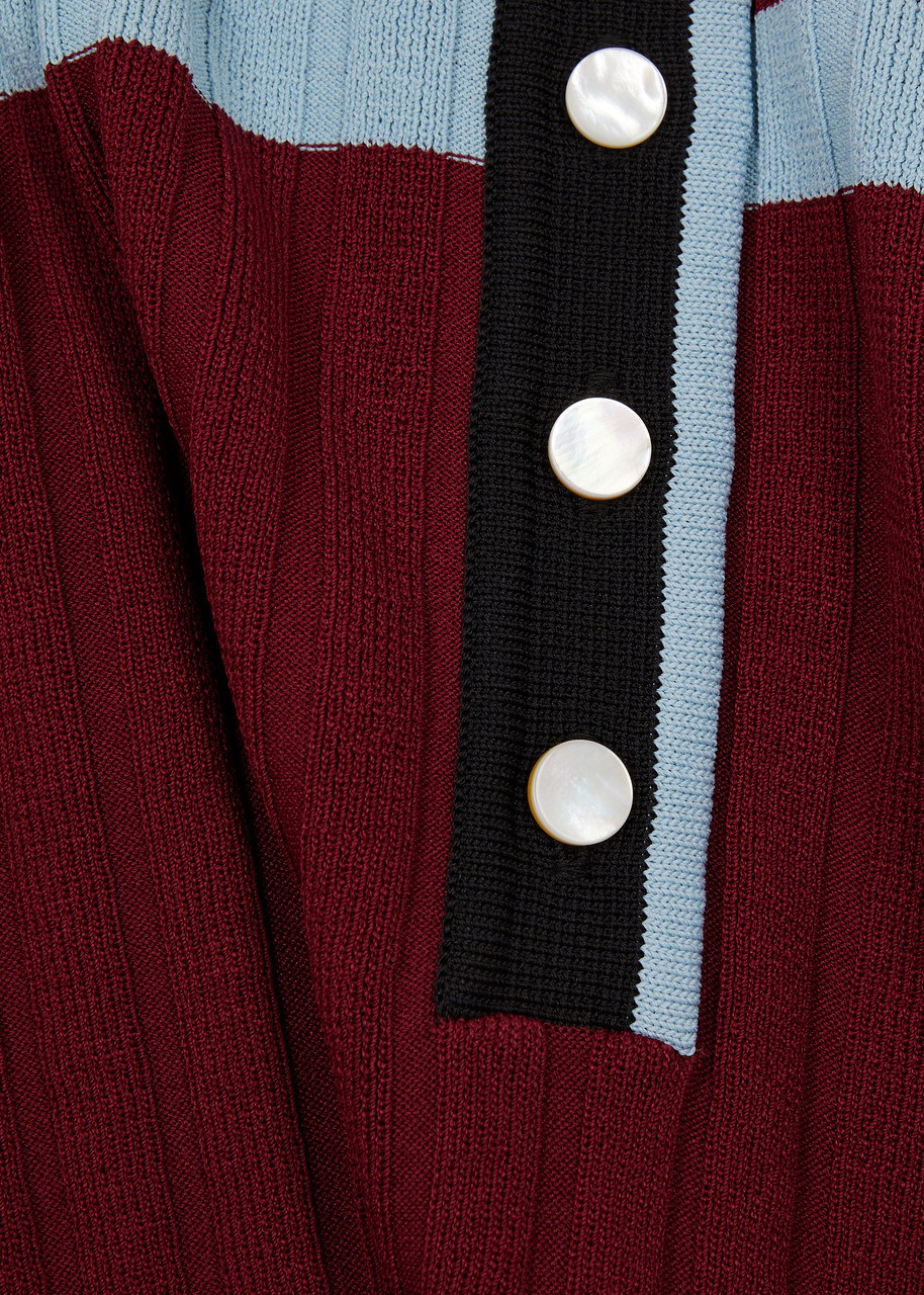 WALES BONNER Wander striped stretch-knit polo top | Harvey Nichols