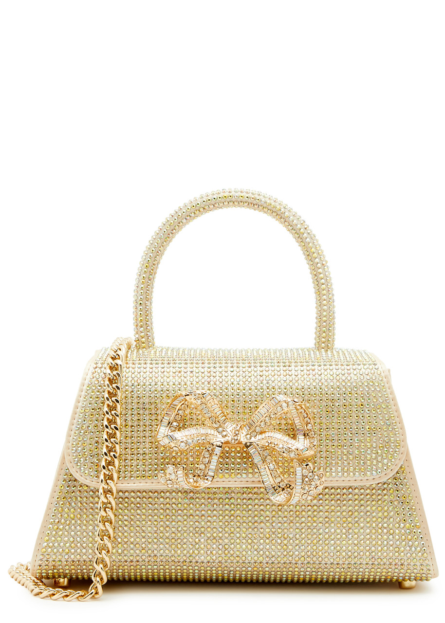 SELF-PORTRAIT The Bow Bag mini embellished top handle bag | Harvey