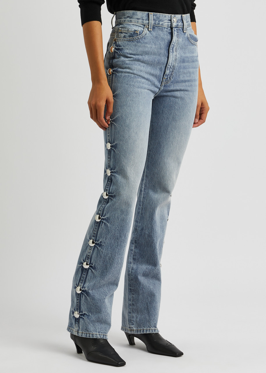 Seven7 Women's Straight-Leg Studded-Sash Jeans